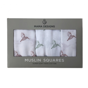 Muslin Squares - Hummingbird - 3 pack