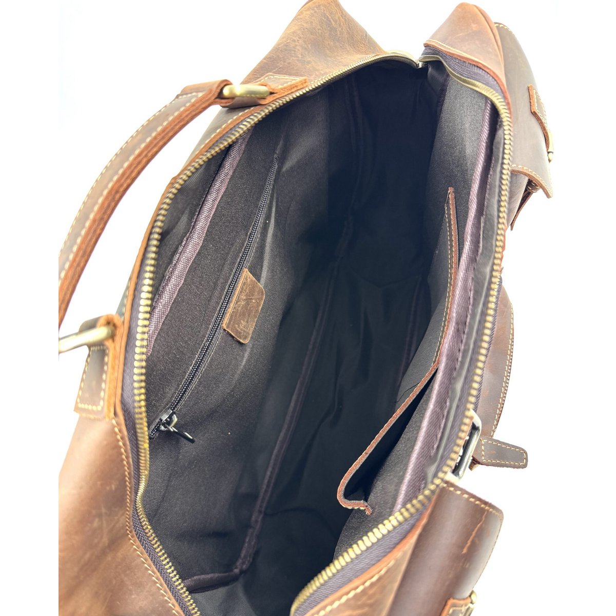 Handgefertigte „Crazy Horse“-Businesstasche aus Leder – handgefertigte Executive-Aktentasche und Reisetasche mit mehreren Taschen
