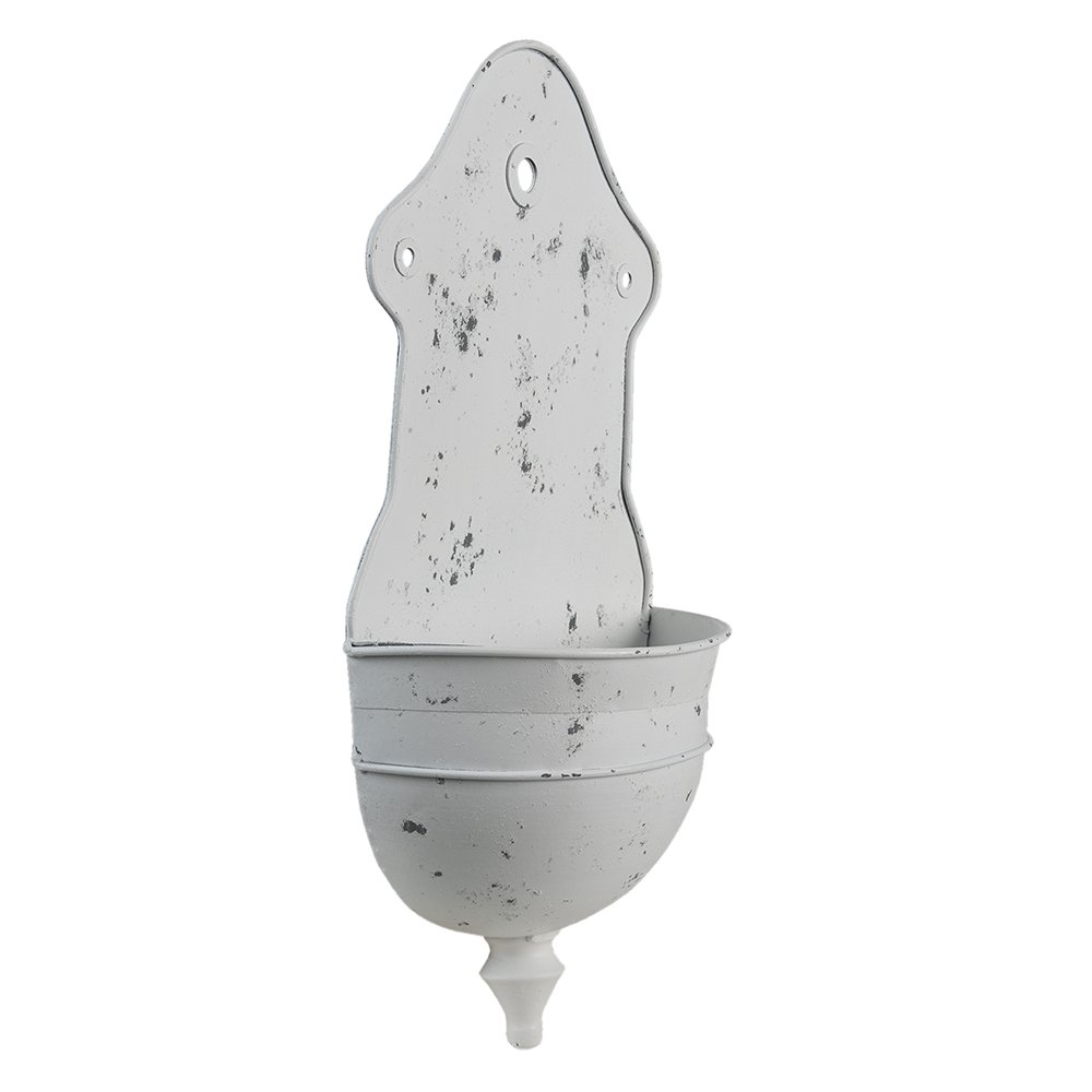 Planthouder 24x10x47 cm Wit Grijs Metaal Hangpot