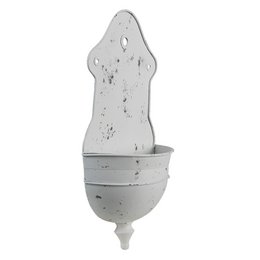 Planthouder 24x10x47 cm Wit Grijs Metaal Hangpot