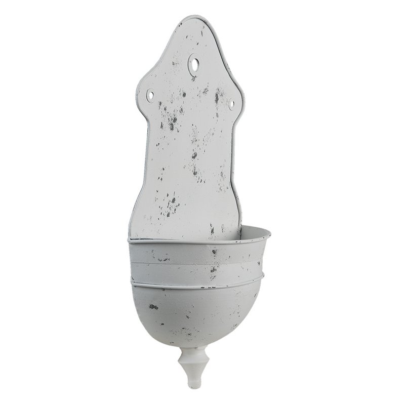 Planthouder 24x10x47 cm Wit Grijs Metaal Hangpot
