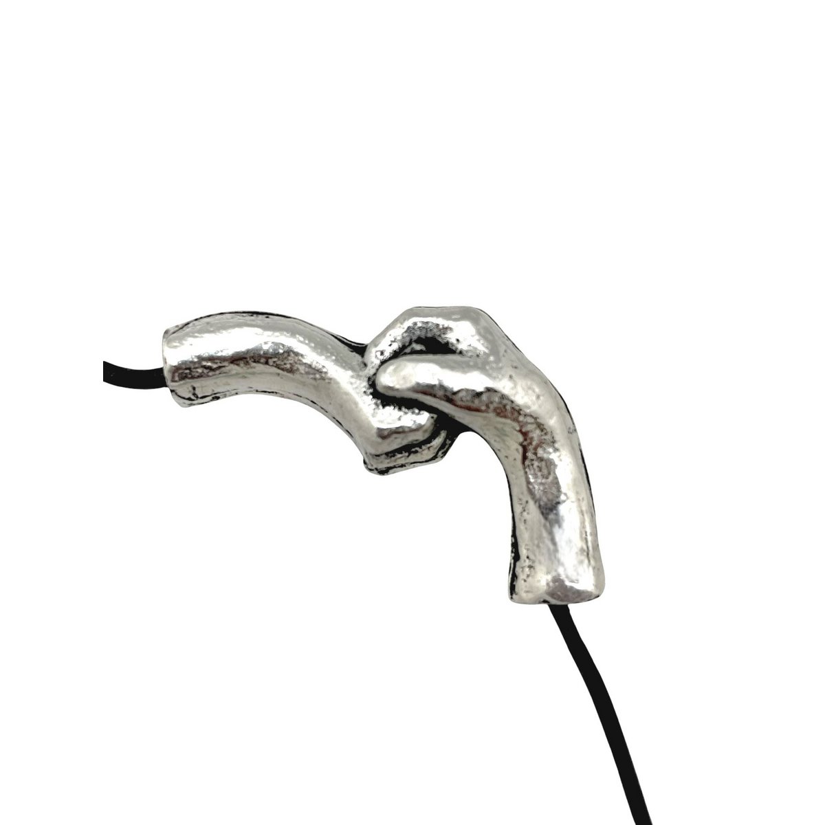 Silver Union Collar 925 10µ en zwart leer