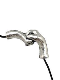 Silver Union Collar 925 10μ og sort læder