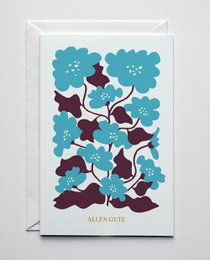 Grußkarte Blaue Blumen