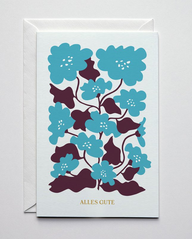 Grußkarte Blaue Blumen