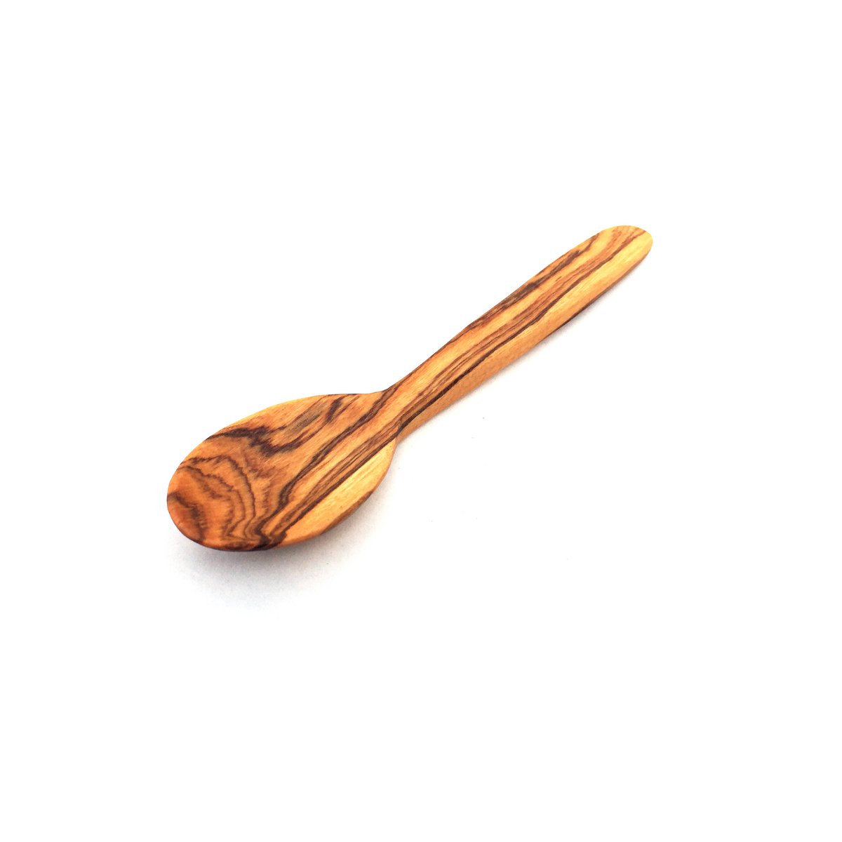 Cucchiaio 12 cm fatto a mano in legno d'ulivo