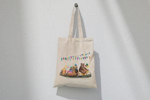 Baumwolltasche Festliche Tierparade