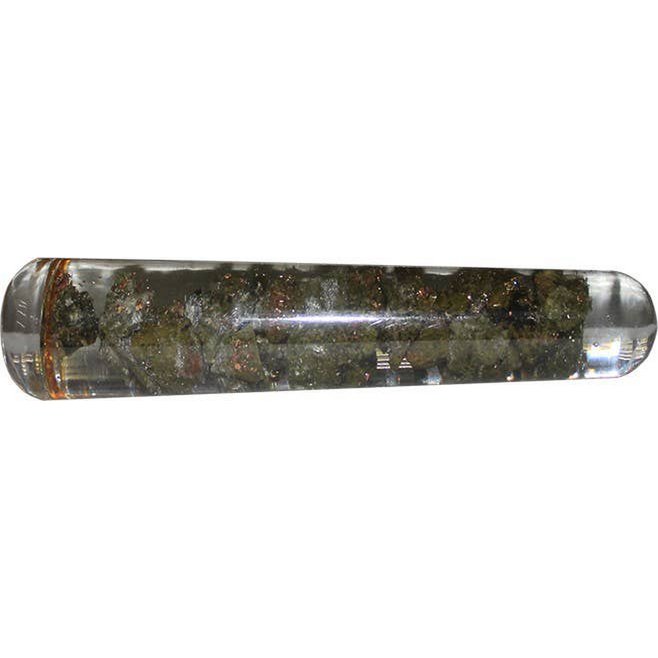 Orgone Smooth Massager  Epidot with Flower of Life