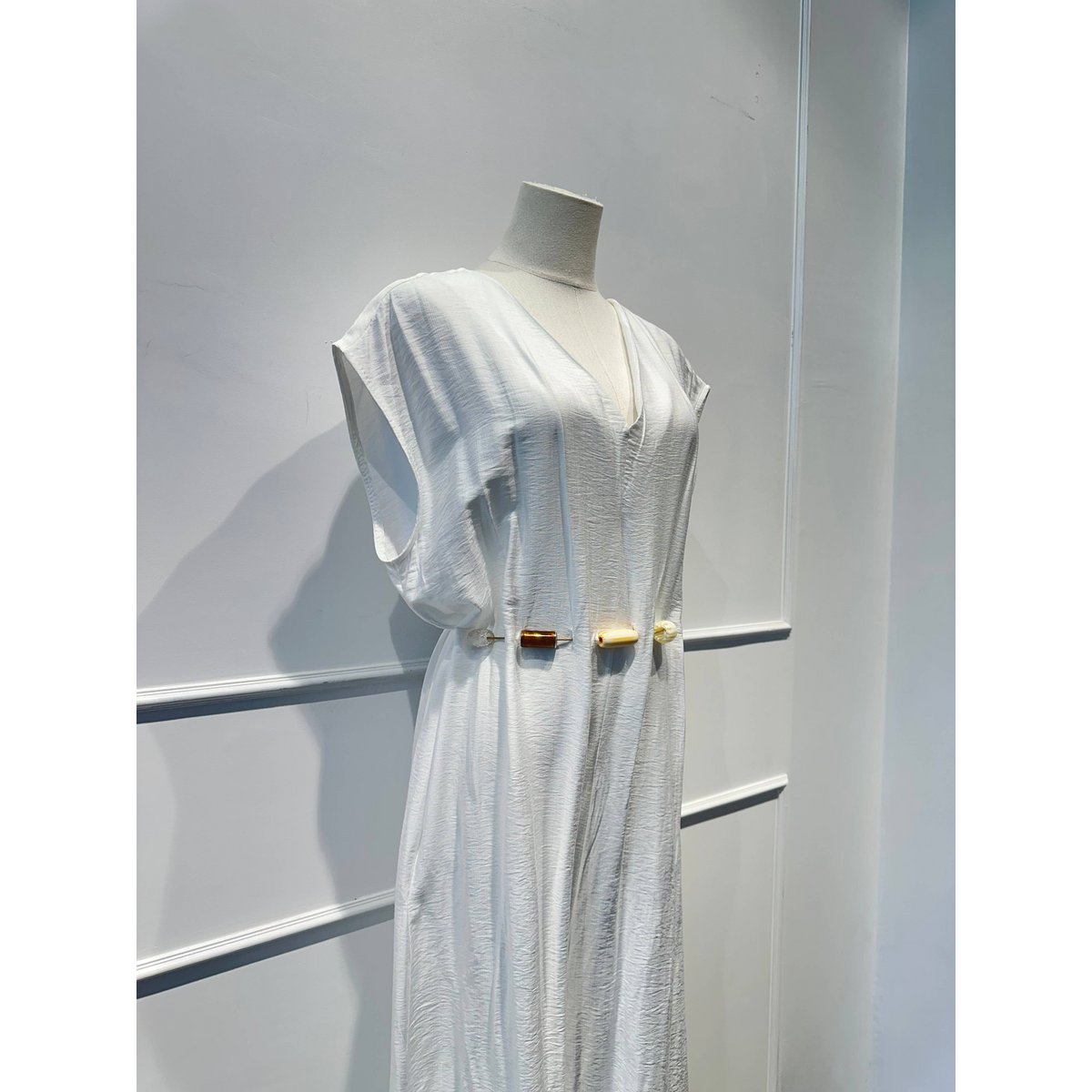Robe-Combinaison Longue avec Ceinture de Perles - VISCOSE - 8800