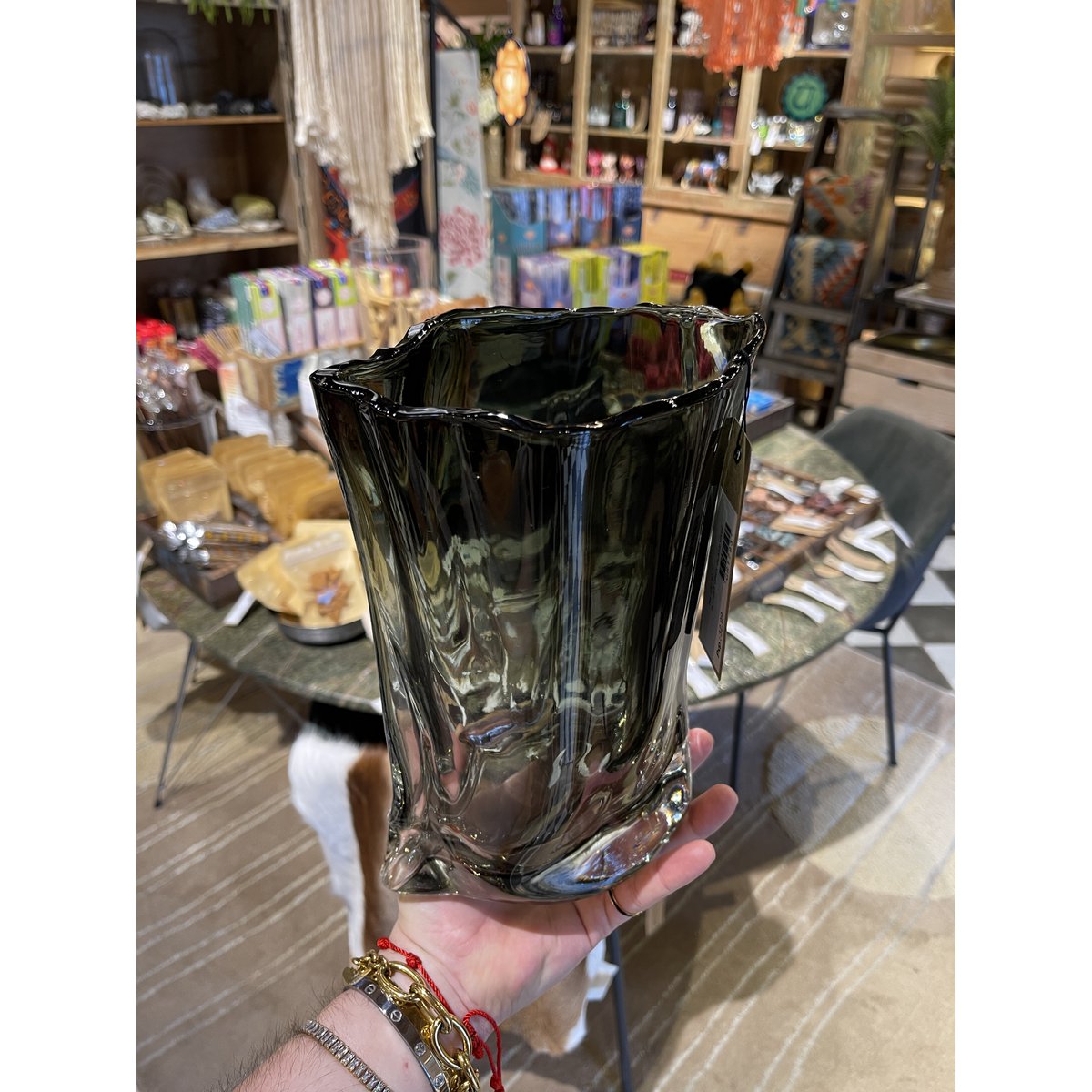 POCKET GREY GLASS VASE