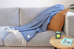 Wool blanket/cuddly blanket pickstitch rain