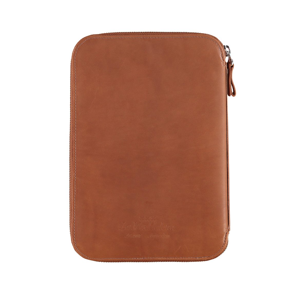 Estuche de viaje de cuero Lena - coñac