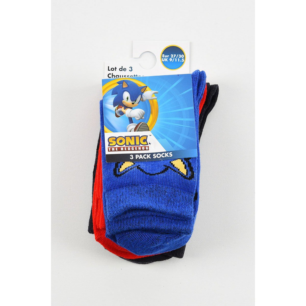 Lot of 96 Units | Pack 3 Sonic Children's Socks | Officially Licensed Products | SUN CITY Group