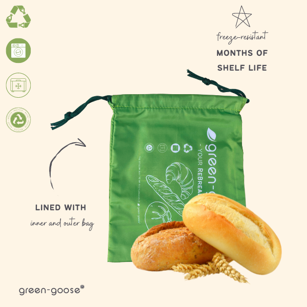 green-goose Sacchetti per panini riutilizzabili in rPet - 2 pezzi - 25x20 cm