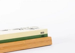 Kitchen Accessories - KOTAI sharpening set with double-sided 400/1000 grit whetstone, anti-slip bamboo base, flattening stone and 15 degrees angle guide