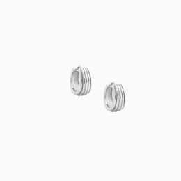 Huggie-Ohrringe Streifen 12mm Silber