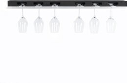 Tu Las™ Håndlavet trævægmonteret vinglasholder - 94 x 22 x 4 cm - Holdbart glasstativ - Sort