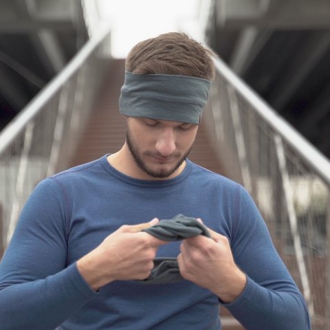 Herenhoofdband 160 Merino Perfect Grey