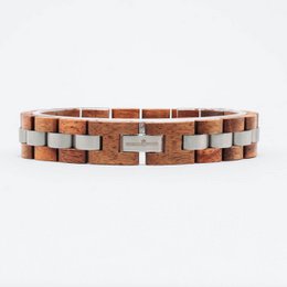 Wooden bracelet made from tulip tree wood with a classic link design.