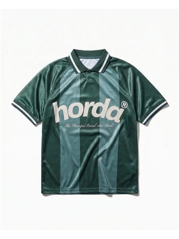 Horda Football Style Recycled Mesh Polo Forest Green