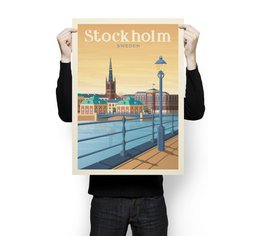 Vintage Stockholm Poster | Premium Poster Stadt Stockholm Schweden