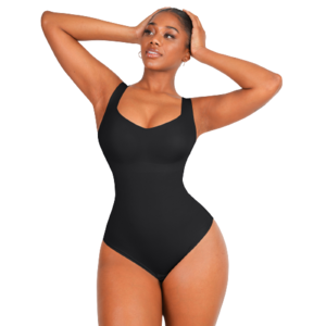 Nahtlose Bodysuit-Shapewear – Schwarz