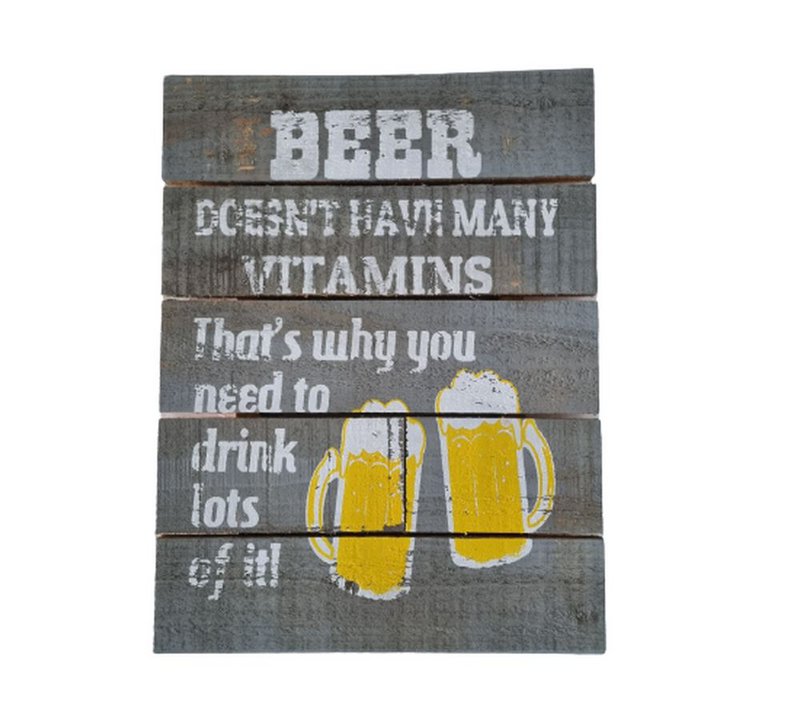 Holzschild "Biervitamine"