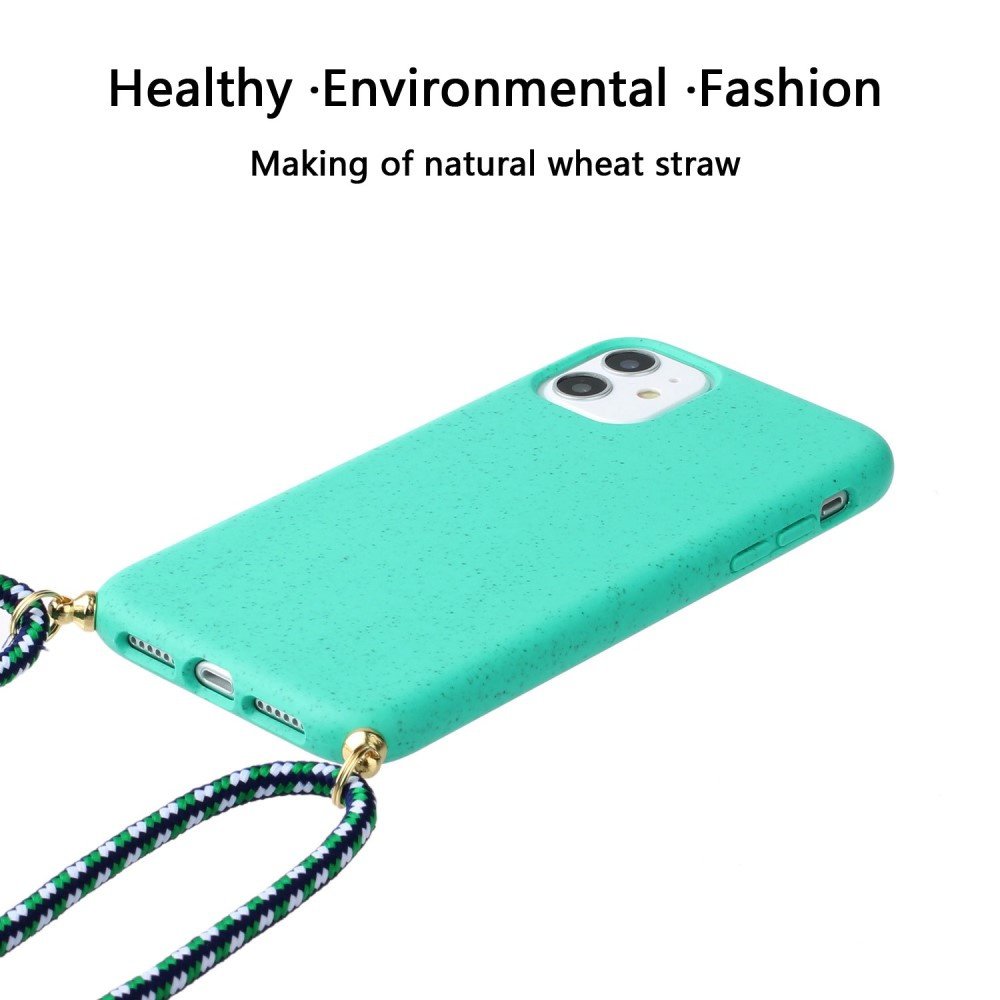 Lunso - Bagcover etui med ledning - iPhone 11 - Cyan