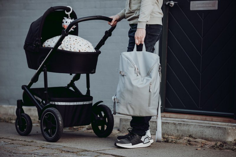 Grijs ♻️ Luiertas van gerecycled polyester