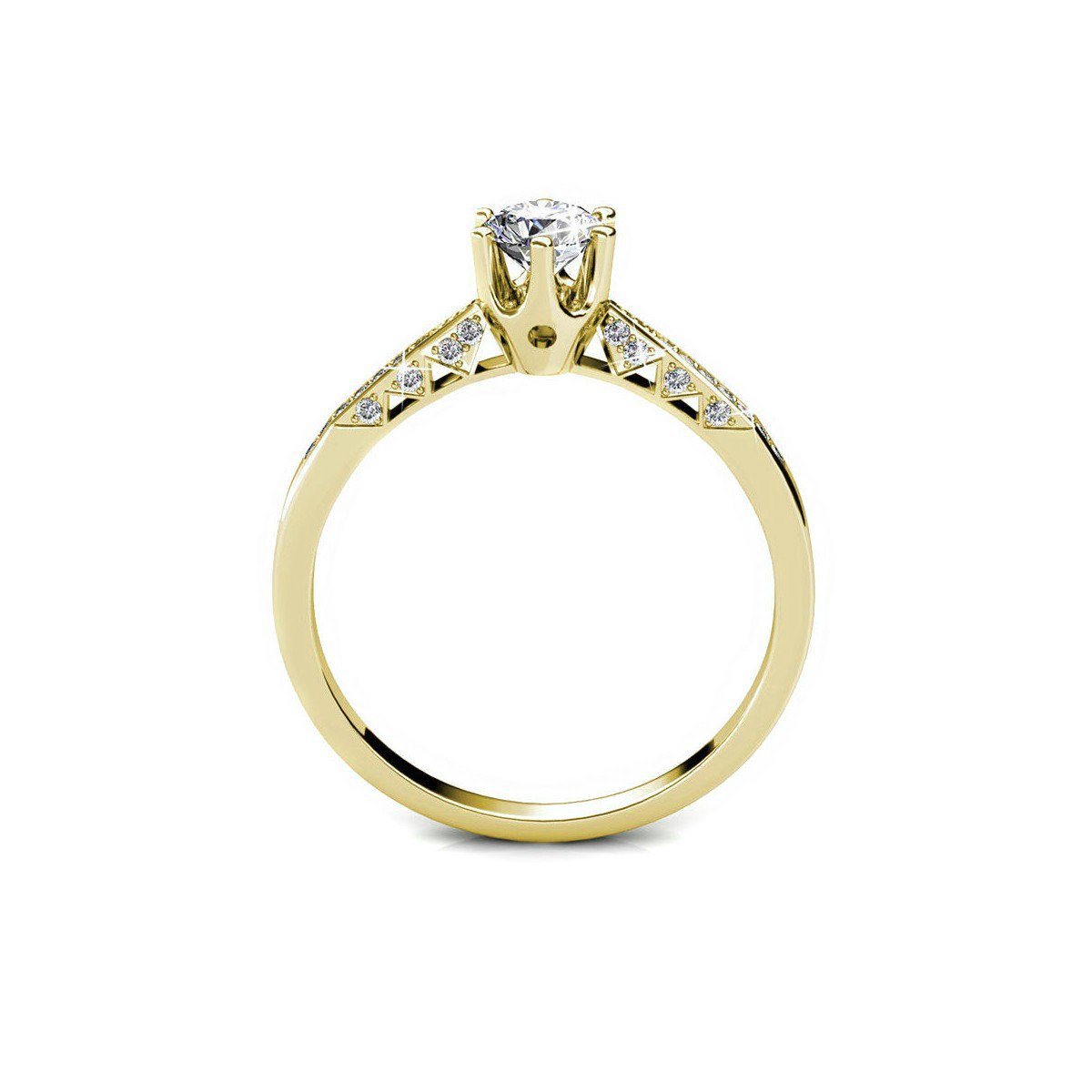 Destiny ring - gold and crystal