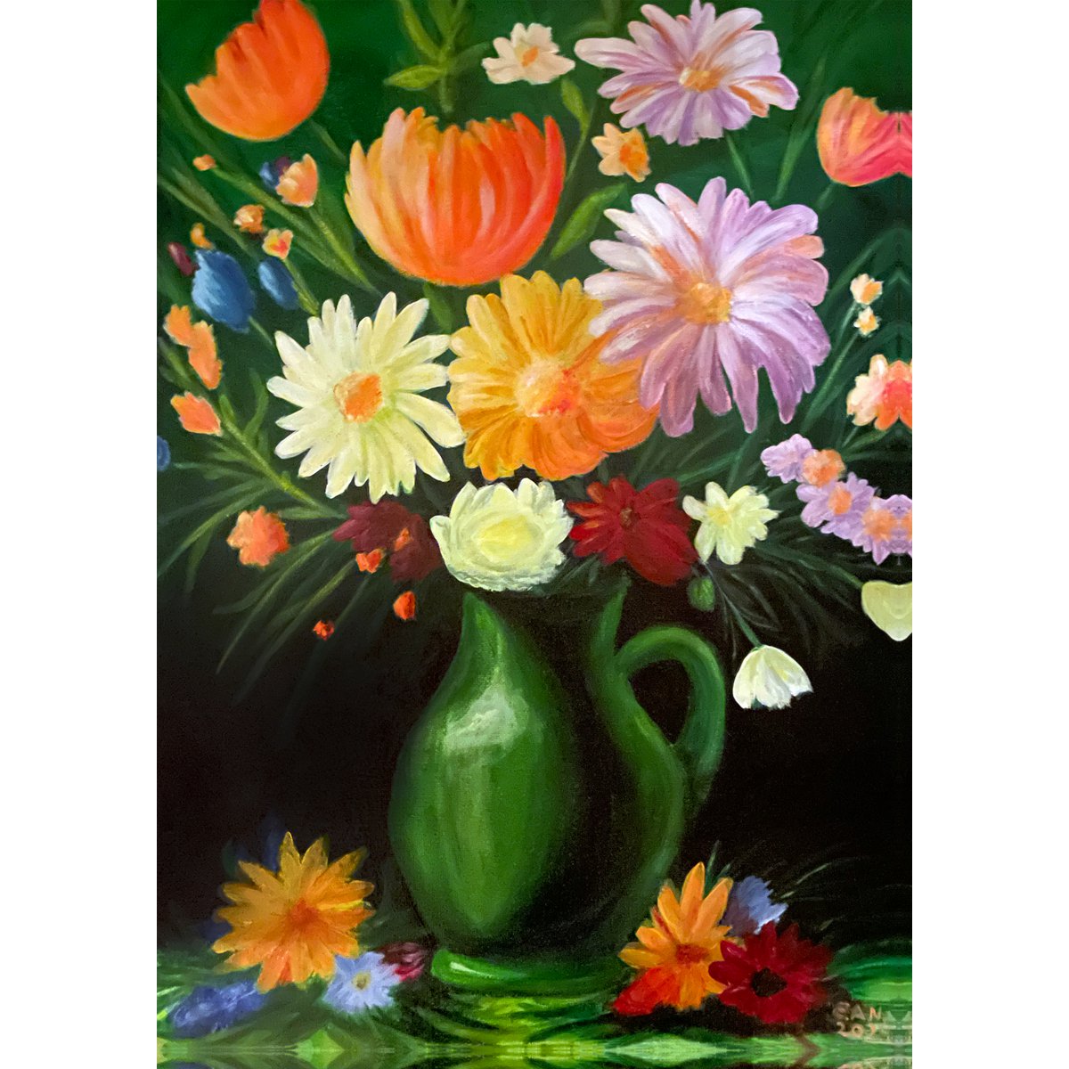 Póster floral de medianoche A4 | Impresión de flores botánicas ? Elogio del estudio