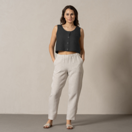 Pulsante Front Crop Top Monica