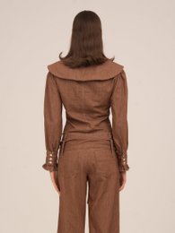 District Brown Denim Bluse