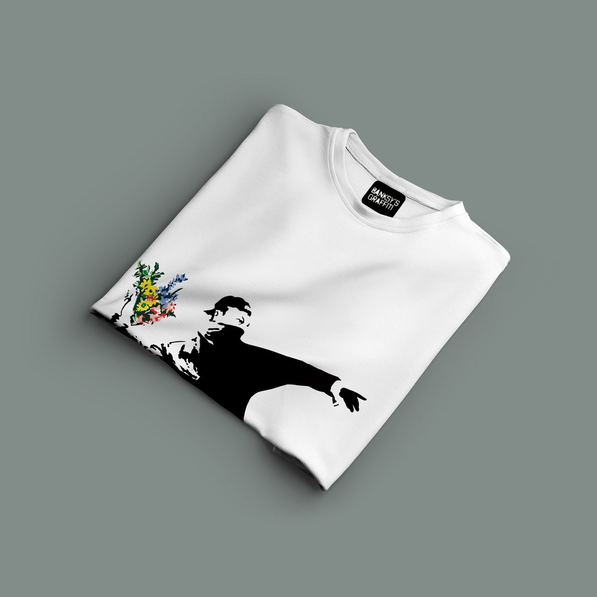 Banksy's Graffiti T-shirt Unisex - The Flower Thrower