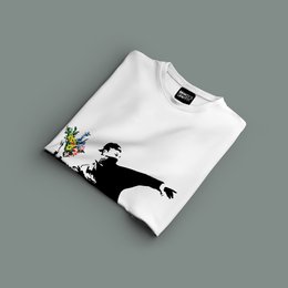 Banksy's Graffiti T-shirt Unisex - The Flower Thrower