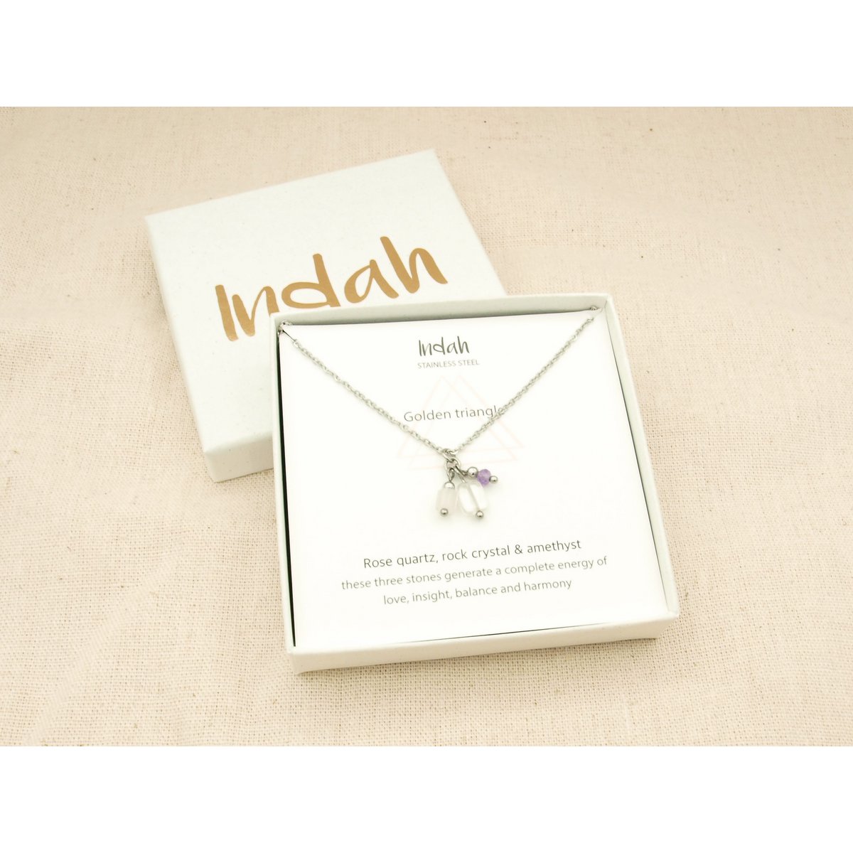 Ketting rock, gouden driehoek, zilver en goud