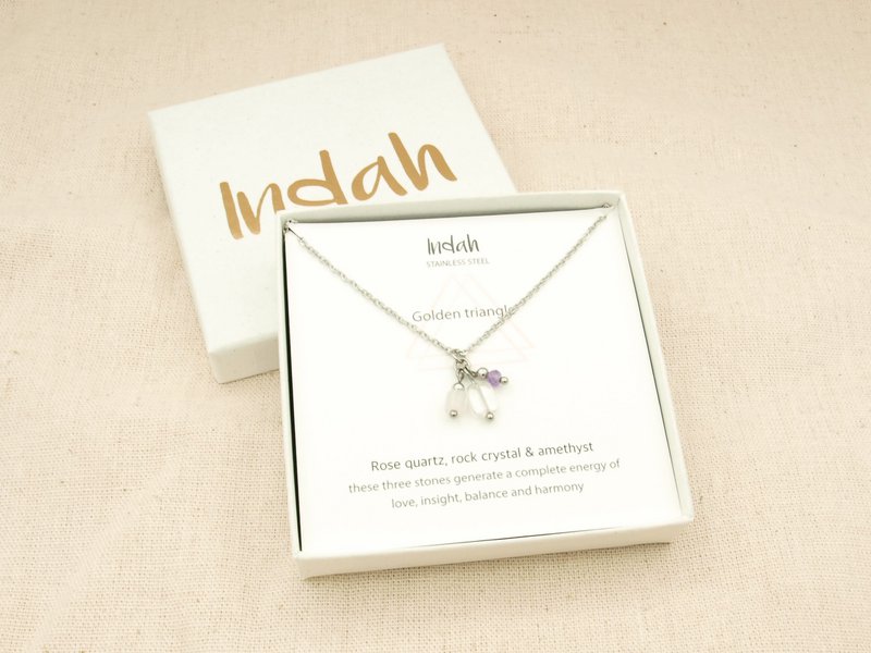 Ketting rock, gouden driehoek, zilver en goud