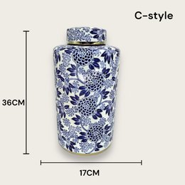 Blue and White  Porcelain Flower Vase (For Kitchen Home)