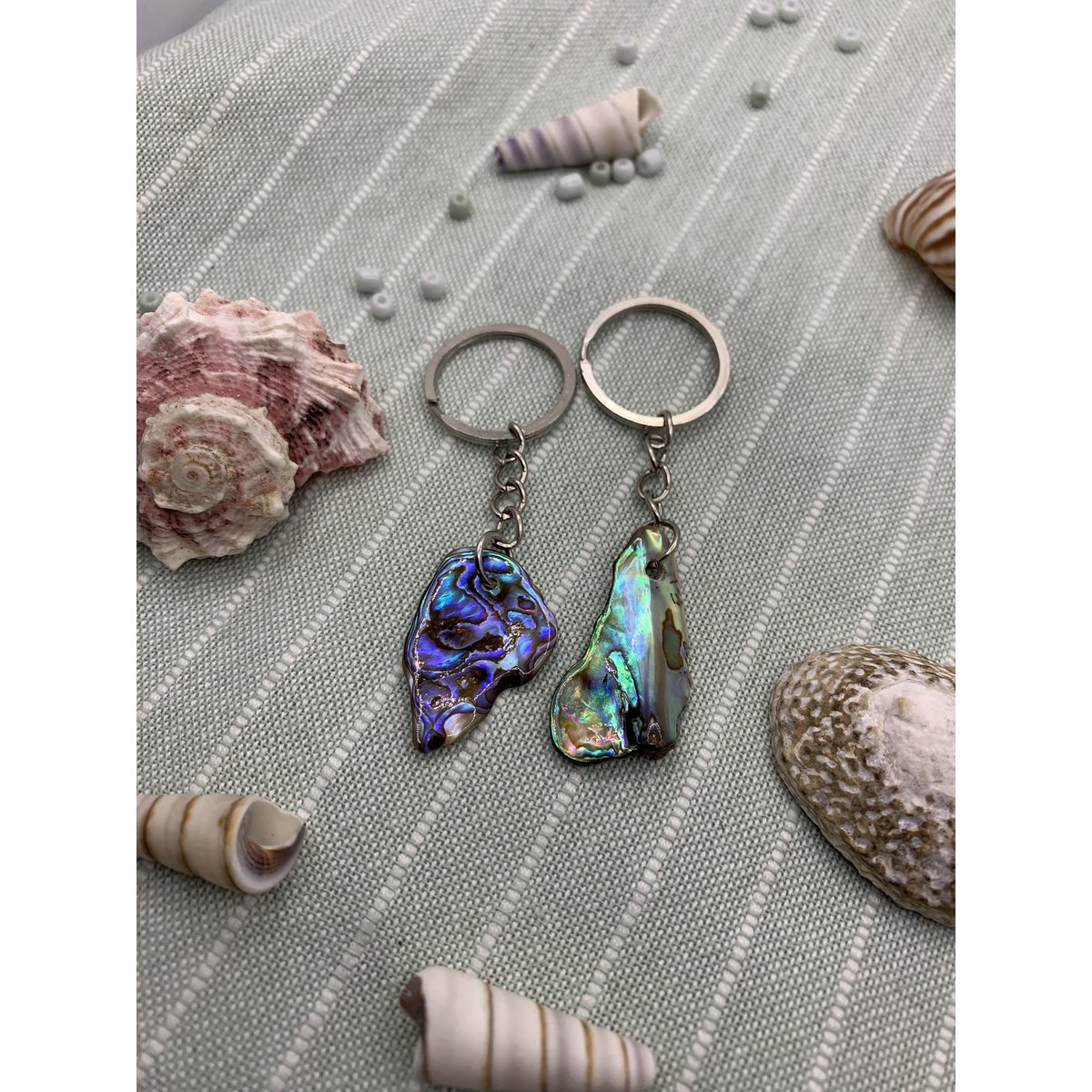 Abalone Keychain: Unique Abalone shell Keyring Accessory for Ocean Lovers
