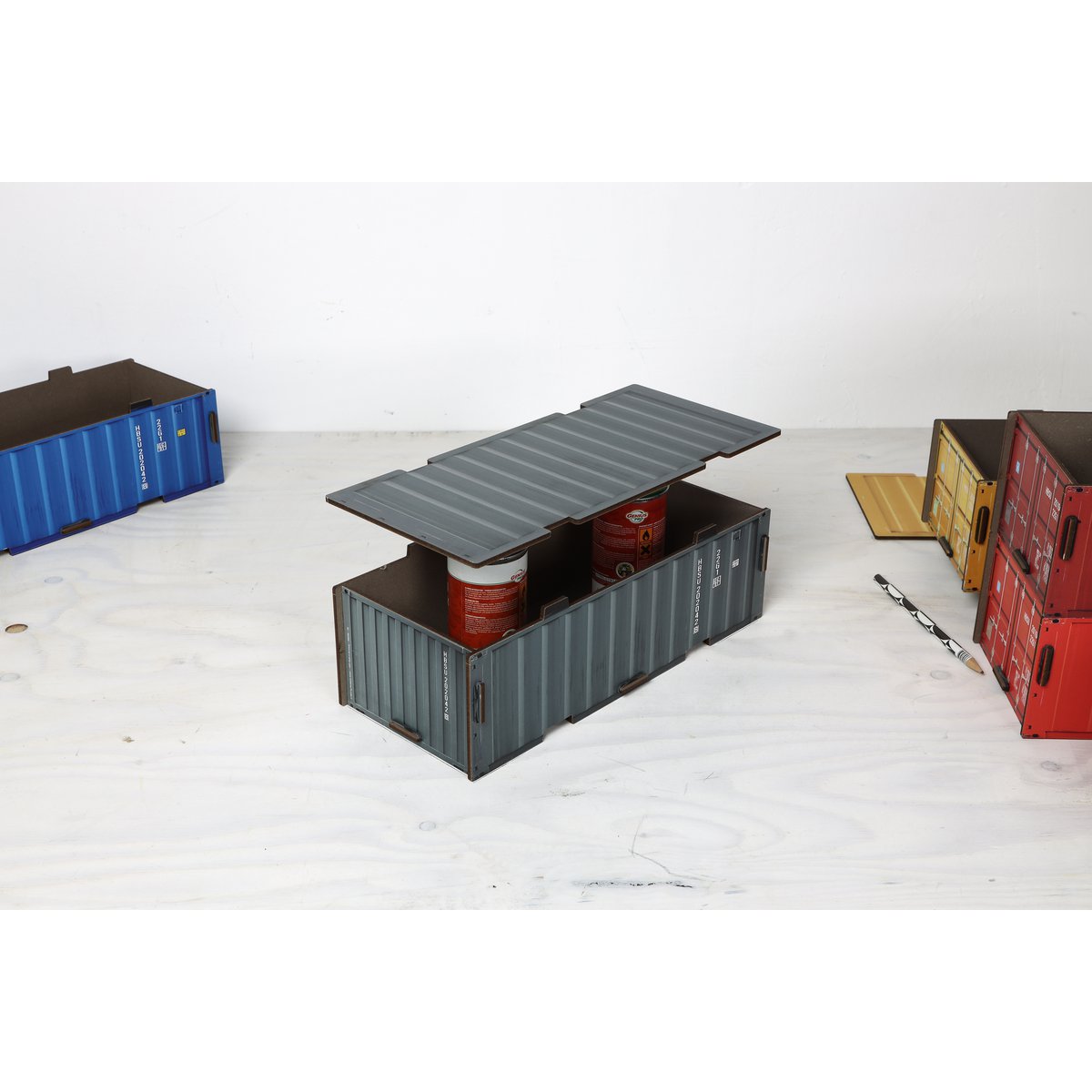 Container stacking box lid