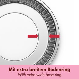 Teglia per crostata quiche in acciaio inox con base sollevabile 28 cm