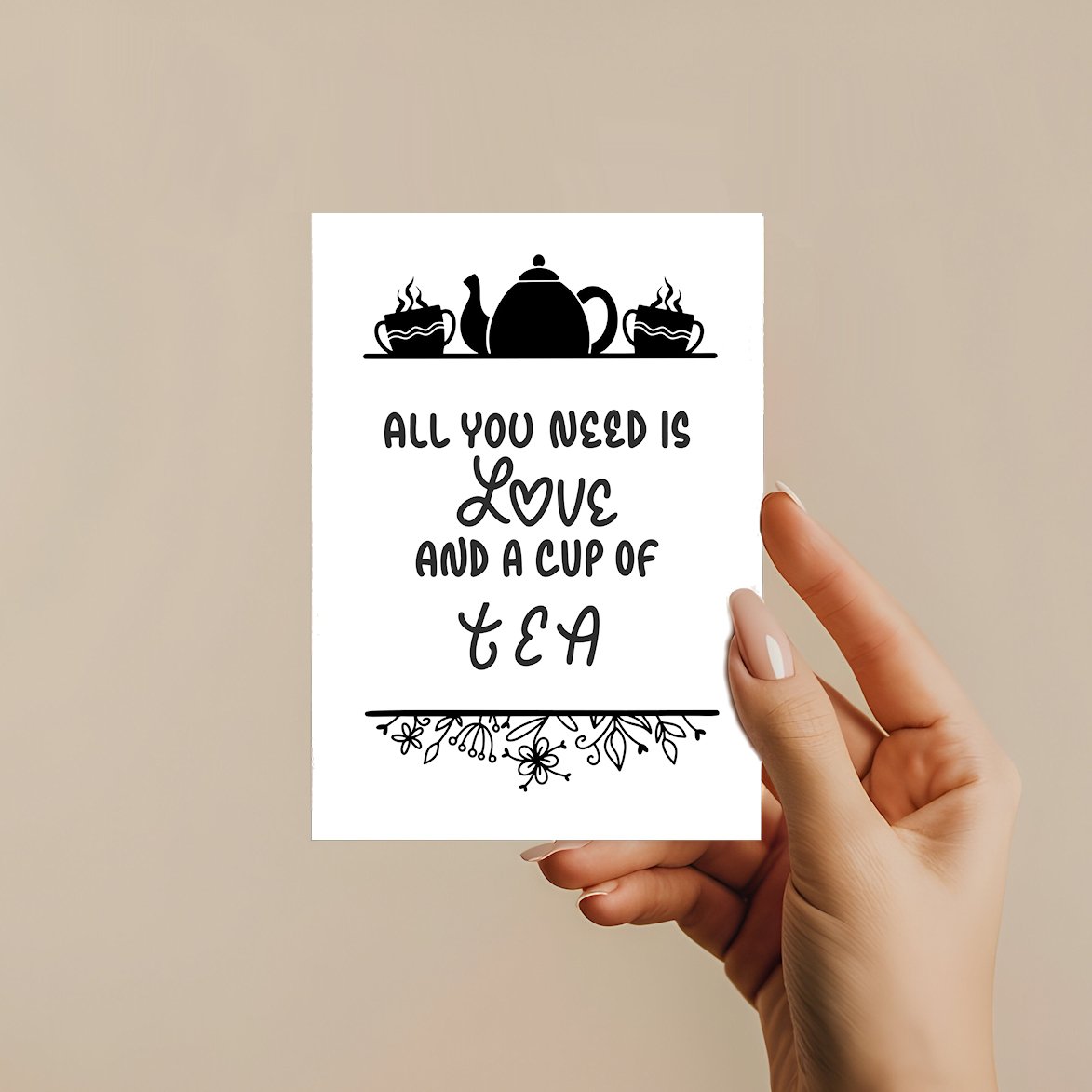 Tarjeta de regalo de té individual todo lo que necesitas A6