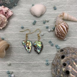 Shell earrings | gold (Abalone/Paua) handmade Mother of Pearl ocean jewellery