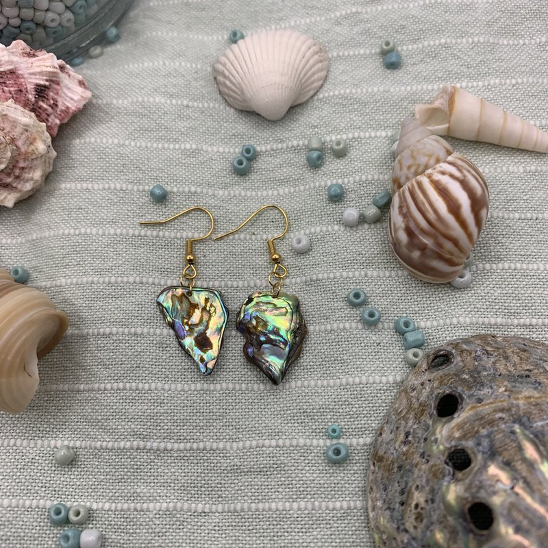 Skal øreringe | guld (Abalone/Paua) håndlavede Mother of Pearl ocean smykker