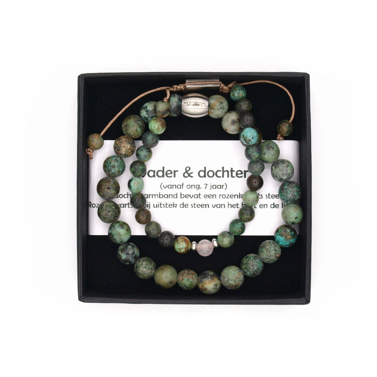 Father and daughter bracelet set Turquoise