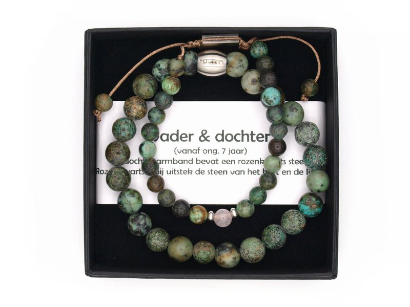 Father and daughter bracelet set Turquoise