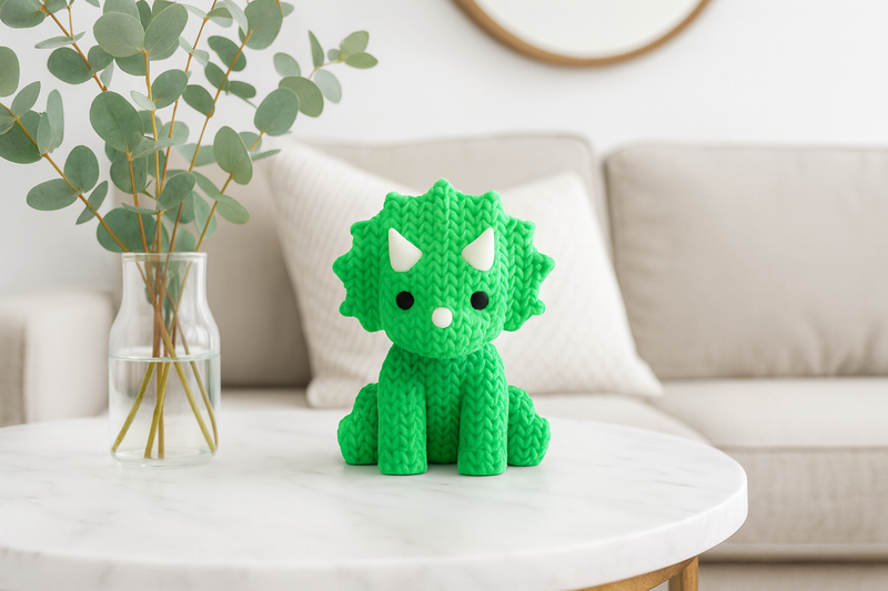 Eterna Wonder — Figura de dinosaurio estilo tejido — Objeto decorativo — Verde