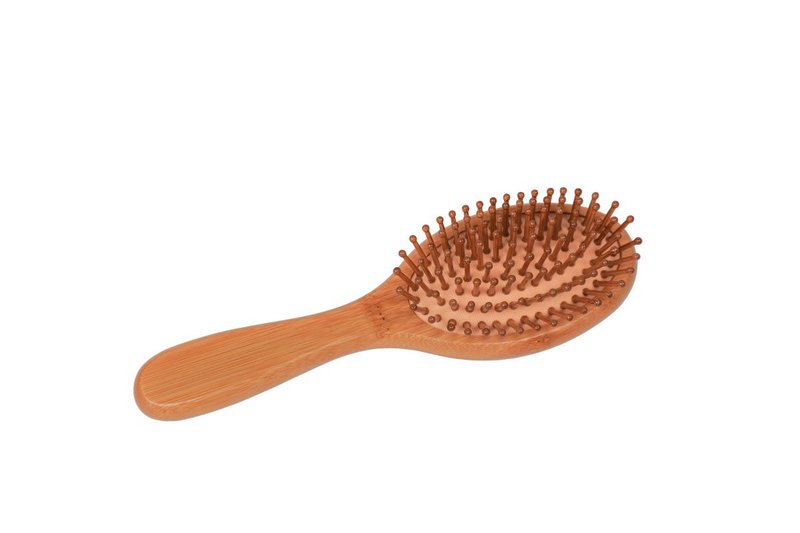 Spazzola per capelli in bambù pois rosa 21 cm Isabelle Rose