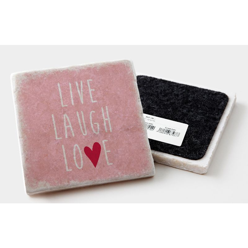 Marmoruntersetzer "live laugh love"