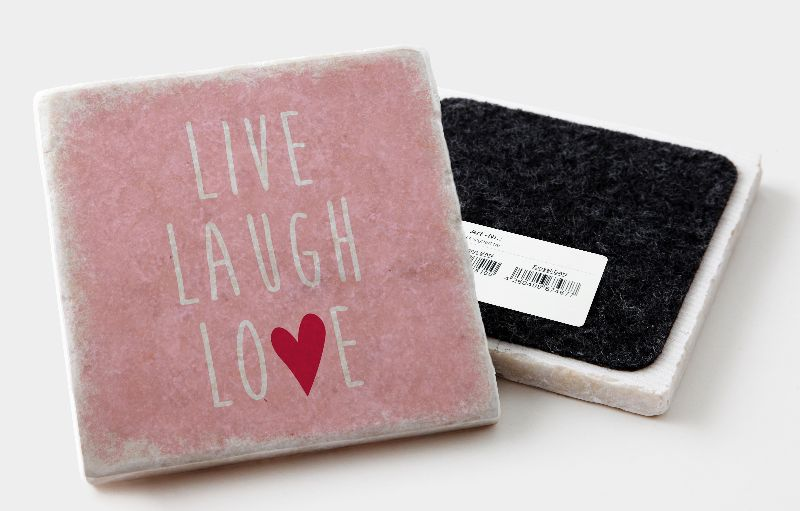 Marmor coaster "live grin kærlighed"